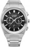 Citizen Eco-Drive Axiom SC Black Dial Stainless Steel Watch 43mm - CA4580-50E