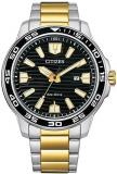 Citizen Eco-Drive Black Dial Two-Tone Men's Watch AW1704-82E