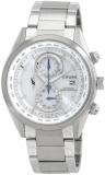 Citizen Eco-Drive Perpetual Alarm World Time Chronograph GMT White Dial Men's Wa...