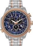 Citizen Men's Eco-Drive Chronograph Two-Tone Stainless Steel Bracelet Black Dial...