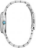 Citizen Women's Eco-Drive Disney Princess Frozen Crystal Watch and Pin Gift Set in Silver Stainless Steel Watch, Blue Dial (Model: FE7091-61W)