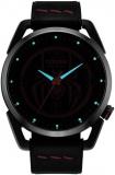 Citizen Men's Eco-Drive Marvel Miles Morales Black Ion Plated Stainless Steel Case with Black Leather Strap Watch,Black Dial,42mm (Model: AW1685-00W)