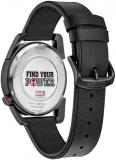 Citizen Men's Eco-Drive Marvel Miles Morales Black Ion Plated Stainless Steel Case with Black Leather Strap Watch,Black Dial,42mm (Model: AW1685-00W)