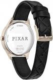 Citizen Women's Eco-Drive Pixar Ratatouille Rose Gold Stainless Steel Watch with Black Quilted Leather Strap (Model: FE7103-04W)