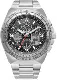 Citizen Eco Drive Promaster Skyhawk A-T Black Dial Stainless Steel Bracelet Watc...