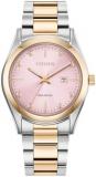 Citizen Eco-Drive Sport Luxury Diamond Pink Dial Two-Tone Watch 33mm - EW2706-58...