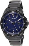 Citizen Eco-Drive Weekender Quartz Mens Watch, Stainless Steel, Black (Model: AW1585-55L)
