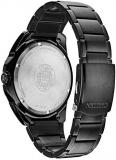 Citizen Eco-Drive Weekender Quartz Mens Watch, Stainless Steel, Black (Model: AW1585-55L)