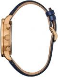 Citizen Men's Eco-Drive Weekender Sport Casual Chronograph Rose Gold Stainless Steel Watch with Blue Leather Strap, Blue Dial (Model: CA4503-00L)