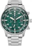 Citizen Men's Eco-Drive Sport Casual Brycen Weekender Chronograph Stainless Steel Watch, 12/24 Hour Time, Date, Luminous Markers, 44mm