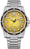Citizen Marine 1810 Eco-Drive Yellow Dial Men's Watch AW1816-89X