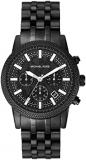 Michael Kors Hutton Men's Watch, Stainless Steel Chronograph Watch for Men with Steel or Leather Band