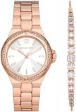 Michael Kors Ladies Lennox Three Hands Chronograph Stainless Steel Watch Case Size 37mm with Stainless Steel Bracelet