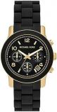 Michael Kors Runway Chronograph Gold-Tone Stainless Steel and Black Silicone Watch. SKU MK7385, Multi, Bracelet