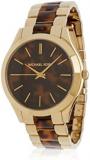Michael Kors Women's MK4284 - Slim Runway Tort/Gold Watch