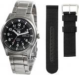[Set product] [seiko-inpo-to] [Reverse Imported] Seiko5 snzg13 K1 and Seiko5 Genuine Military For 22 mm Black Nylon Belt Set of 2 [Simple Package]