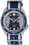 SEIKO SRPK37 Men's 5 Sports Honda Supecub Limited Edition - Blue Dial Dark and Light Blue Nylon Band 100 Meters Water Resistant