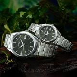 SEIKO SUR527 Watch for Men - Essentials - Olive Green Dial with Date Calendar, Stainless Steel Case & Bracelet, and 100m Water Resistant