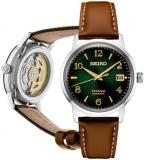 SEIKO Presage Green SRPE45 Brown Leather Automatic Mens Watch