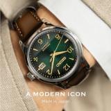SEIKO Presage Green SRPE45 Brown Leather Automatic Mens Watch