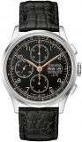 Bulova Men's Joseph Black Chronograph Dial and Black Leather Strap Watch | 42mm | 96C146