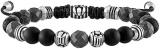 Bulova Men's Jewelry Classic Semi-Precious Beaded Bolo Bracelet, Stainless Steel, Matte Black Onyx, Sliding Clasp, 8MM Beads