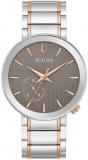 Bulova Latin Grammy Men's Modern Futuro Two Tone Rose Gold Stainless Steel Watch, Textured Grey Dial, 24 Hour Time (Model:98A309)