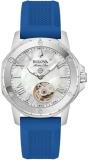 White Dial Silicone Strap Marine Star 96L324 Bulova