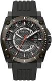 Bulova Men's Icon High Performance Quartz Chronograph Black Stainless Steel Watch with Polyurethane Strap, Black Dial Style: 98B417