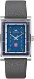 Bulova Frank Lloyd Wright Robie House Stainless Steel 3-Hand mens Quartz Watch, Gray Leather Strap Style: 96A287