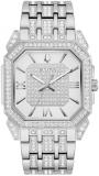 Bulova Men's Crystal Octava Silver Stainless Steel Watch; Octagon Shape Dial, 3 Hand Style: 96A285