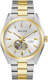 Bulova Men's Classic Surveyor 3-Hand Automatic Watch, Hack Feature, Luminous Hand, Open Aperture, Screw-Back Case, 42mm