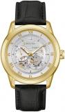 Bulova Men's Classic Sutton 4-Hand Automatic Watch, 24-Hour Sub Dial, Open Aperture, Self-Winding, Exhibition Caseback, Double Curved Mineral Crystal, Luminous Hands, 42mm