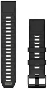 Garmin QuickFit, 22mm Black/Pebble Gry Silicone Band