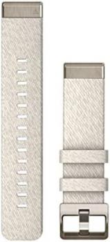 Garmin QuickFit 20 mm Watch Band - Cream Heathered Nylon with Soft Gold Hardware