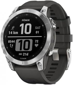 Garmin fēnix 7 Multisport GPS Watch, Silver with Graphite Band, 1 pieces