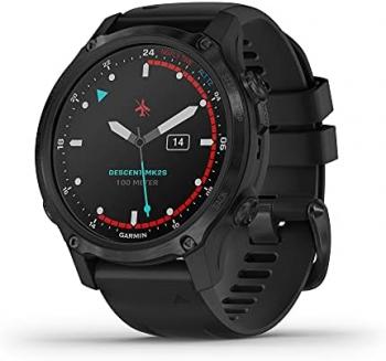 Garmin Descent Mk2S, Smaller-Sized Watch-Style Dive Computer, Multisport Training/Smart Features, Gray with Black Silicone Band, (010-02403-03)