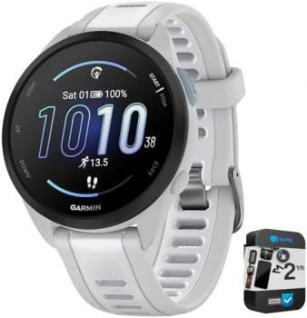 Garmin 010-02863-21 Forerunner 165 Smart Sport Watch, Mist Gray + Whitestone | Official USA Partner Model | Bundle with 2 YR CPS Enhanced Protection Pack