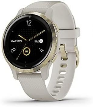 Garmin Venu 2S, Smaller-Sized GPS Smartwatch with Advanced Health Monitoring and Fitness Features, Light Gold Bezel with Tan Case and Silicone Band, (010-02429-01) (Renewed)
