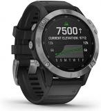 Garmin 010-02410-00 Fenix 6 Solar GPS Smartwatch, Silver w/Black Band Bundle with 2 YR CPS Enhanced Protection Pack