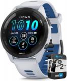 Garmin 010-02810-01 Forerunner 265 GPS Smartwatch Whitestone/Tidal Blue | Official USA Partner Model | Bundle with 2 YR CPS Enhanced Protection Pack