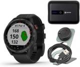Garmin Approach S42 GPS Golf Smartwatch (Ceramic Bezel and Black Silicone Band) Bundle with 10000mAh 30W Portable Accessory and Charger Stand with USB Charging Cable (3 Items)