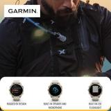 Garmin Fenix 8 AMOLED 43mm GPS Smartwatch (Soft Gold and Fog Gray-Dark Sandstone) Bundle with Portable Charger Stand and Screen Protector Film (3 Items)