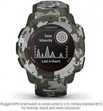 Garmin Instinct Solar, Rugged Outdoor Smartwatch with Solar Charging Capabilities, Built-in Sports Apps and Health Monitoring, Lichen Camo (Renewed)