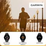 Garmin Forerunner 165 GPS Running Smartwatch (Black and Slate Gray) Bundle with Tempered Glass Screen Protector and Portable Charger Stand (3 Items)