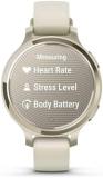 Garmin 010-02891-00 Lily 2 Active Smartwatch Lunar Gold with Bone Silicone Band Bundle with Tech Smart USA Fitness & Wellness Suite and 2 YR CPS Enhanced Protection Pack