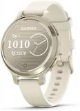 Garmin 010-02891-00 Lily 2 Active Smartwatch Lunar Gold with Bone Silicone Band Bundle with Tech Smart USA Fitness & Wellness Suite and 2 YR CPS Enhanced Protection Pack