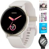 Garmin 010-02862-11 Vivoactive 5 Fitness Smartwatch, Ivory Bundle with Deco Essentials 2-Pack Screen Protector and Tech Smart USA Fitness & Wellness Suite