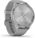 Garmin vivomove 3, Hybrid Smartwatch with Real Watch Hands and Hidden Touchscreen Display, Silver with Gray Case and Band (Renewed)