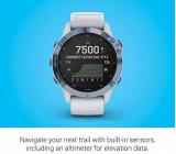Garmin fenix 6 Pro Solar, Multisport GPS Watch with Solar Charging Capabilities, Advanced Training Features and Data, Mineral Blue with White Band
